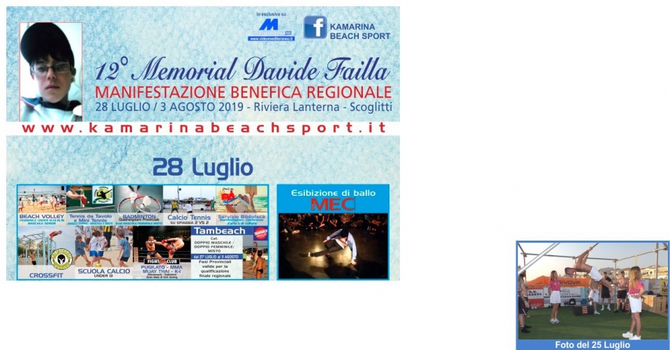 Domenica sarà la volta del 12° Memorial Davide Failla